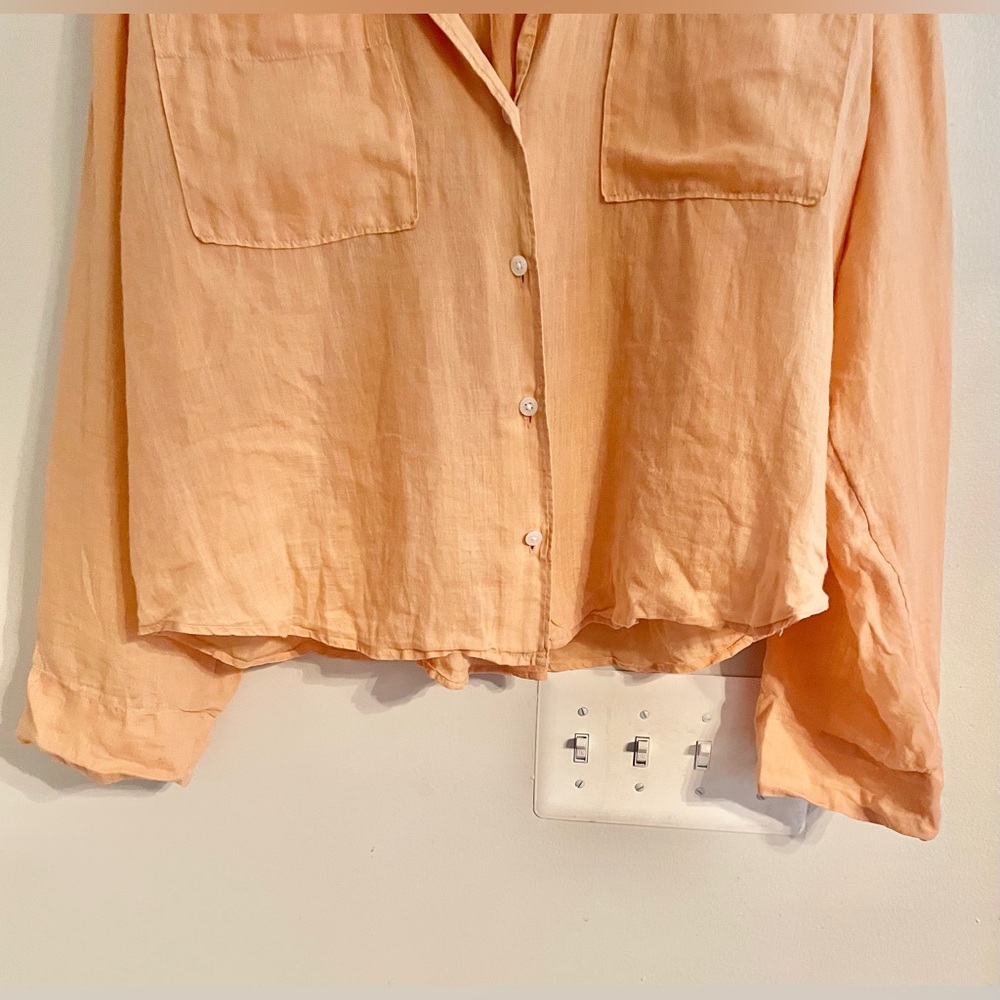 Madewell Resort Long Sleeve Button-Up Shirt Orange Size XL- EUC - Picture 4 of 10